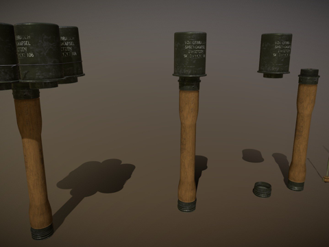  二战德国手雷3d模型 