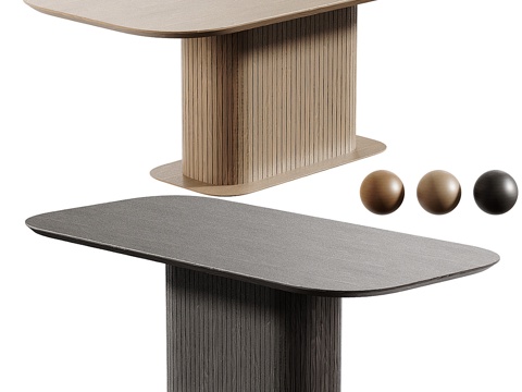  Glide现代实木矩形餐桌3d模型 