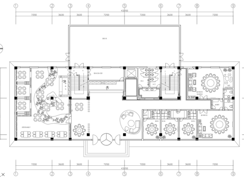 民宿露营风餐厅 最新平面施工图合集cad施工图