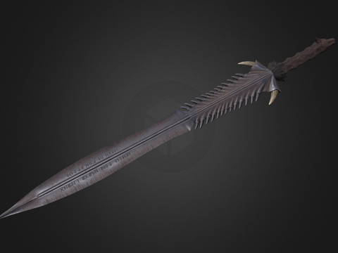  狼教派剑3d模型 