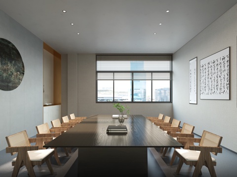  现代会议室 会议桌椅3D模型3d模型 