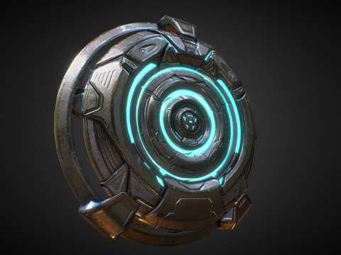  机甲可部署护盾模块3d模型 