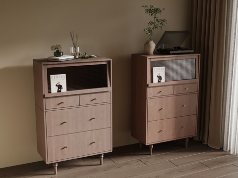  中古风斗柜 边柜3d模型 