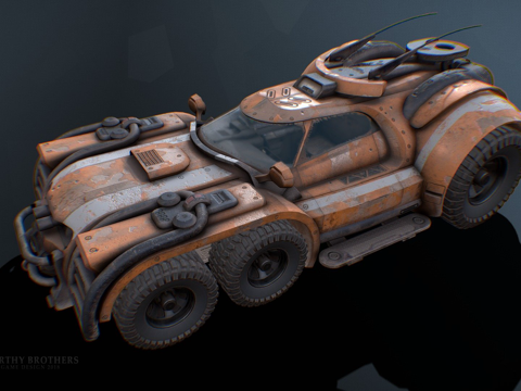 掠夺者废弃拖船车辆3d模型 