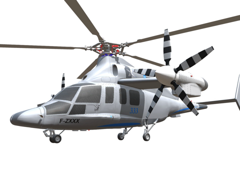  欧直X3直升机3d模型 