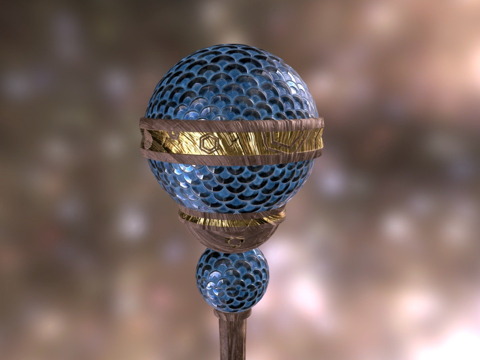  法师法杖3d模型 