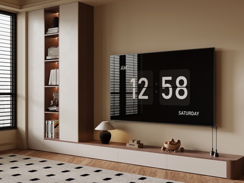  现代中古风电视柜3d模型 