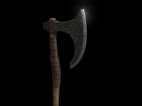  维京斧3d模型 