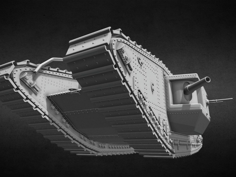  马克V型坦克1917年款制作中3d模型 