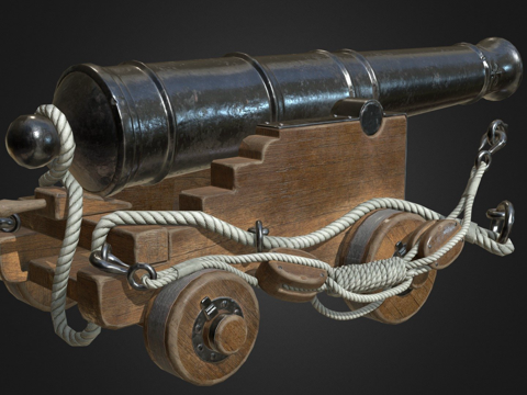  皇家海军加农炮3d模型 