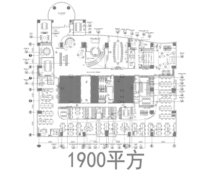  1900平办公室 最新平面施工图合集cad施工图 