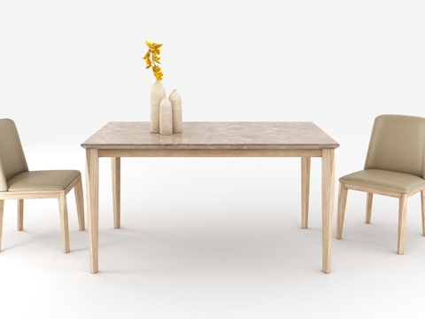  北欧现代餐桌椅组合3d模型 