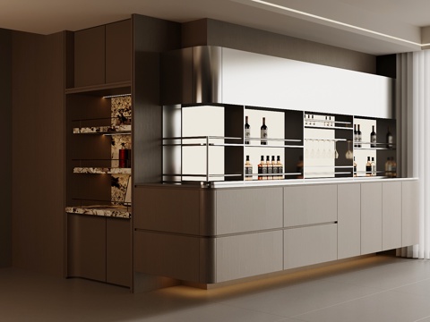  现代酒柜 餐边柜3d模型 