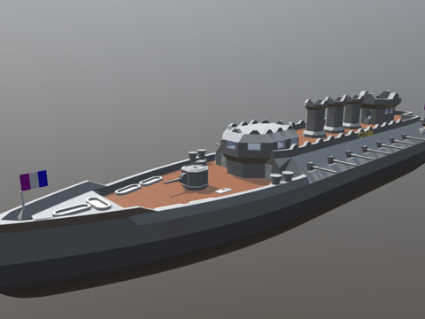  奥丁级城堡铁甲舰3d模型 