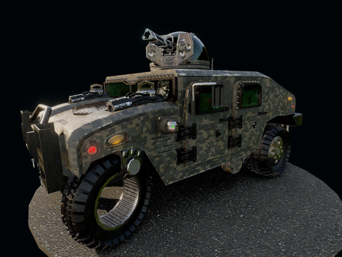  悍马HUMVEE3d模型 