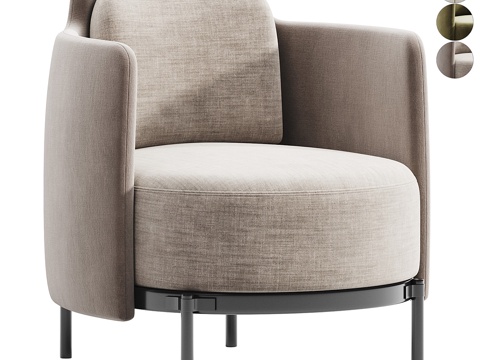  现代Minotti单人沙发椅3d模型 