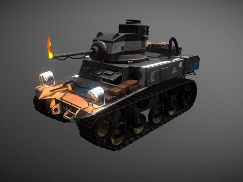  斯图亚特M1坦克3d模型 