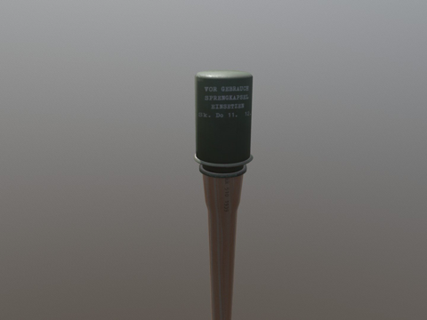  柄式手榴弹3d模型 