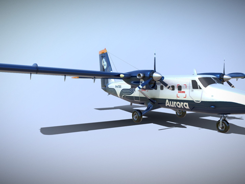  极光航空DHC6400双水獭3d模型 