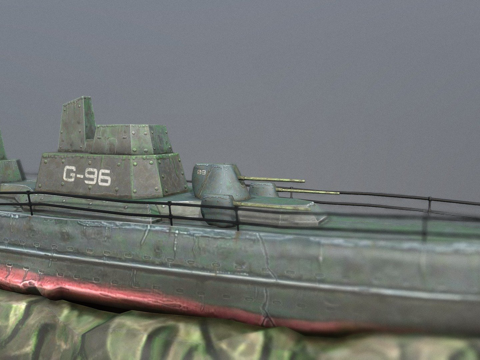  战舰残骸3d模型 