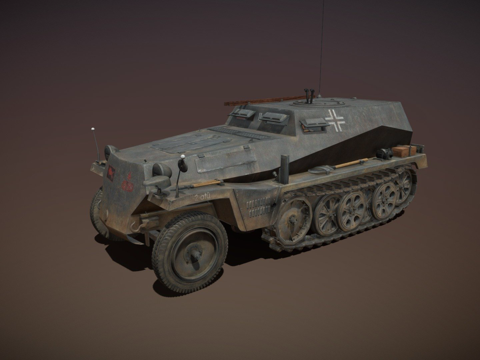  SD.KFZ253观测装甲车突击炮营1913d模型 