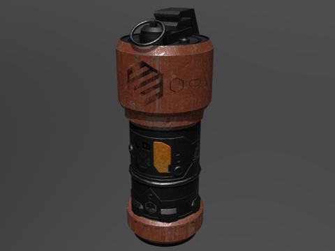  科幻手榴弹3d模型 