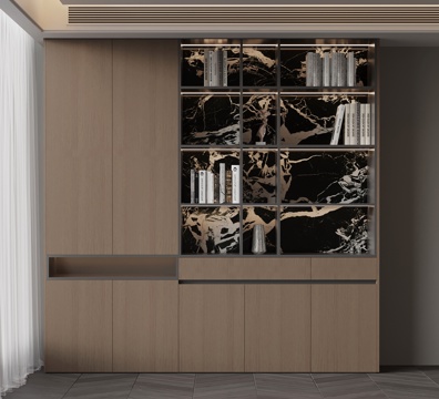  现代意式书柜 置物柜3d模型 