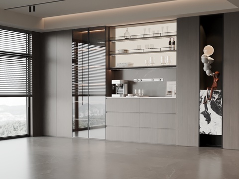  现代酒柜 餐边柜3d模型 