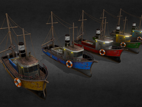 渔船3d模型 