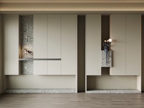  现代玄关 鞋柜3d模型 