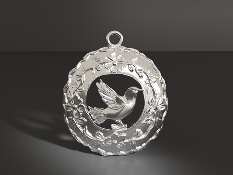  小鸟吊坠3d模型 