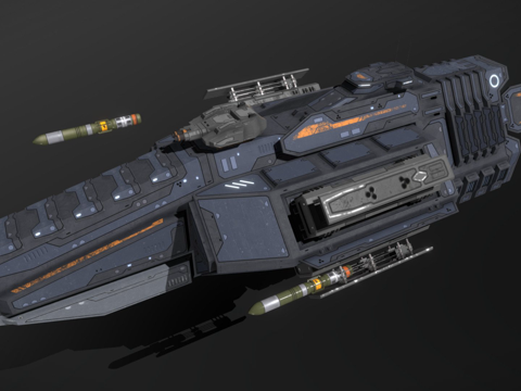  科幻鱼雷护卫舰复仇者3d模型 