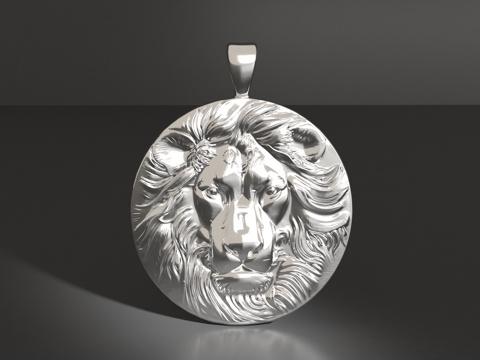  狮子头吊坠3d模型 