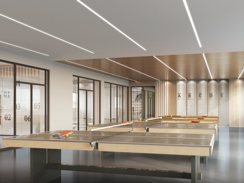  现代 娱乐室 台球室 台球桌3D模型3d模型 