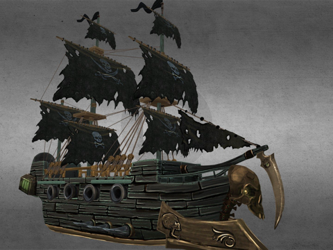  海盗船3d模型 