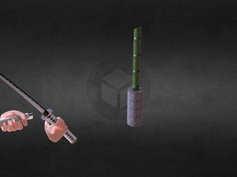  武士刀斩击3d模型 