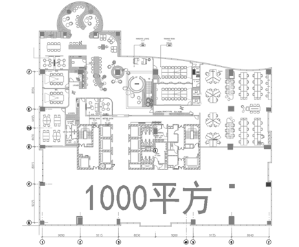1000平办公室 最新平面施工图合集cad施工图