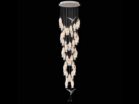  Cloyd 吸顶灯 花朵吊灯3d模型 