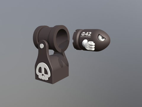  子弹比尔大炮3d模型 