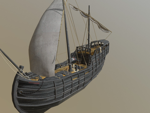  臭名昭著的船低多边形3d模型 