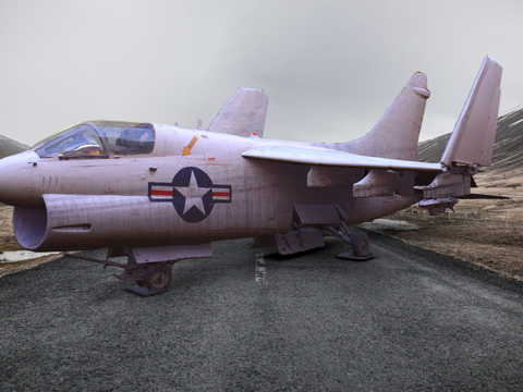  退役海军A7A海盗II型喷气机3d模型 