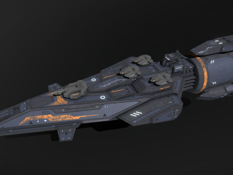 科幻轻型护卫舰水牛3d模型 