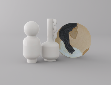 摆件组合su模型