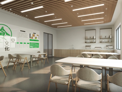  现代 食堂 老年食堂 餐饮食堂 食堂餐桌椅组合3D模型3d模型 
