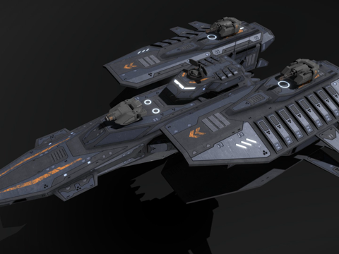  科幻护卫舰毒刺3d模型 