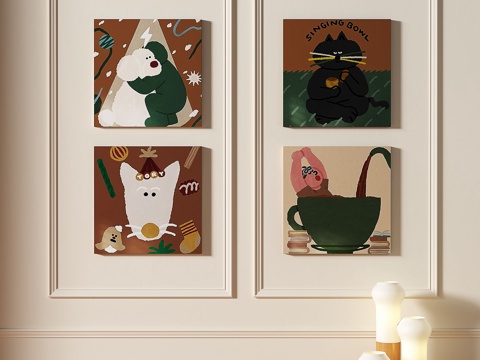  现代，儿童，简约，组合，装饰画3d模型 