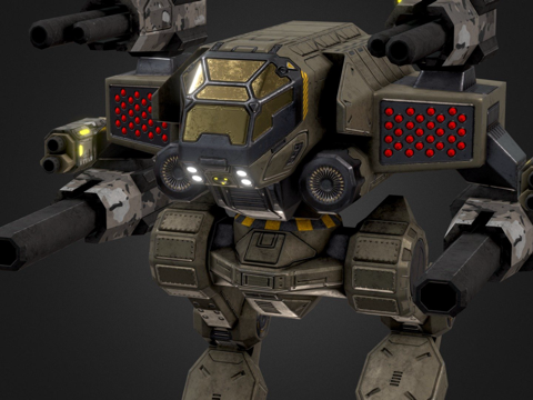  幽灵低多边形动画机甲v23d模型 