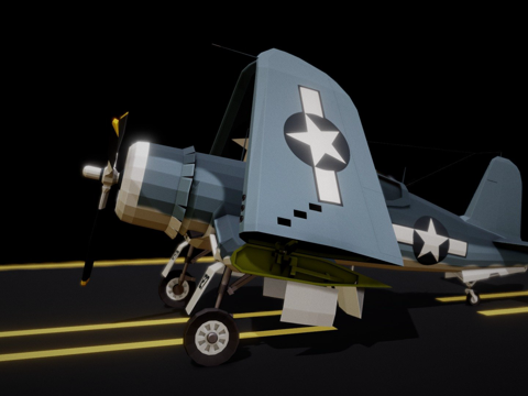  沃特F4U海盗3d模型 