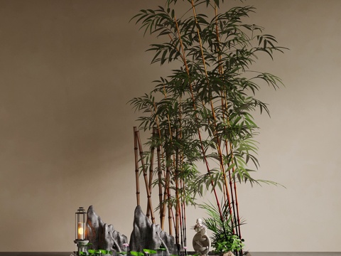  新中式雕塑3d模型 