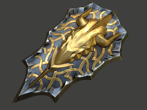  英雄小圆盾3d模型 